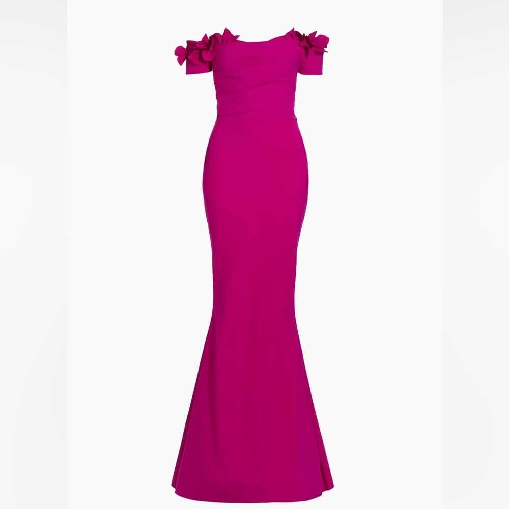 Chiara Boni Yiana Floral Appliqué Gown size 10 new with tags